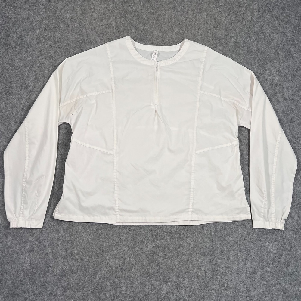 Lululemon Antique White Against Convention Long Sleeve Shirt Women's Size 6